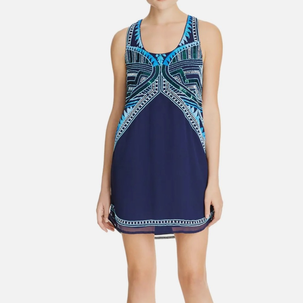 Greylin Beaded Embellished Dress Size XS Navy Mulitcolor Y2K Aesthetic